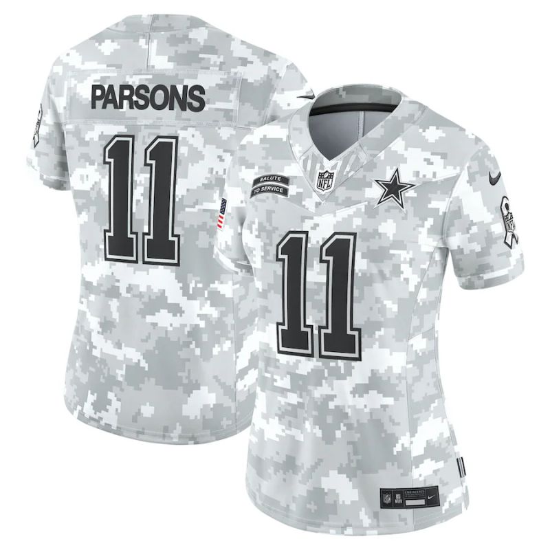 Women Dallas Cowboys #11 Parsons Nike Arctic Camo 2024 Salute to Service Limited NFL Jersey->dallas cowboys->NFL Jersey